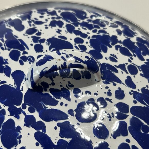 Golden Rabbit 4qt Dutch Oven Casserole Pot w Lid Cobalt Swirl Holidays - Picture 11 of 13